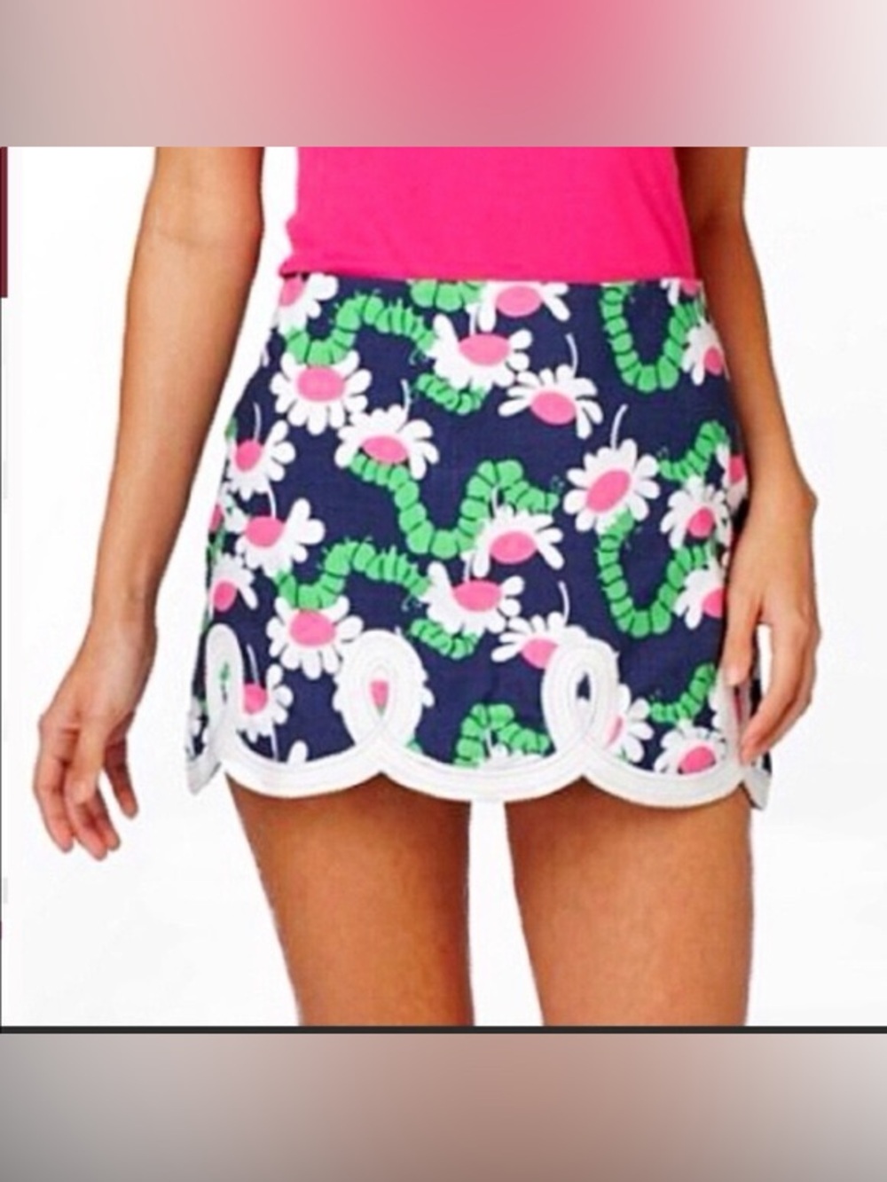 Lilly Pulitzer Caterpillar Scallop Hem Mini Skirt